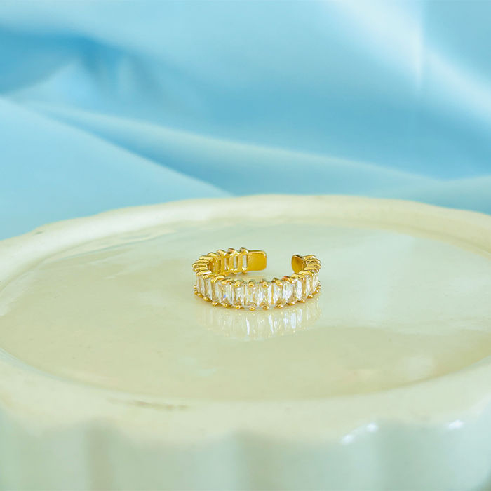 Gold-Plated Crystal Ring