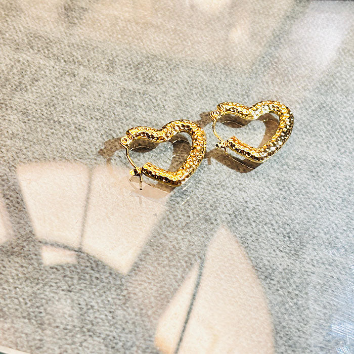 Heart-Shaped Gold Hoop