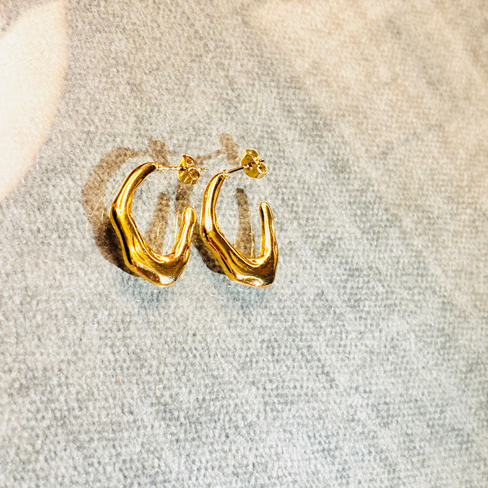 Sculpted Gold Plated Hoop