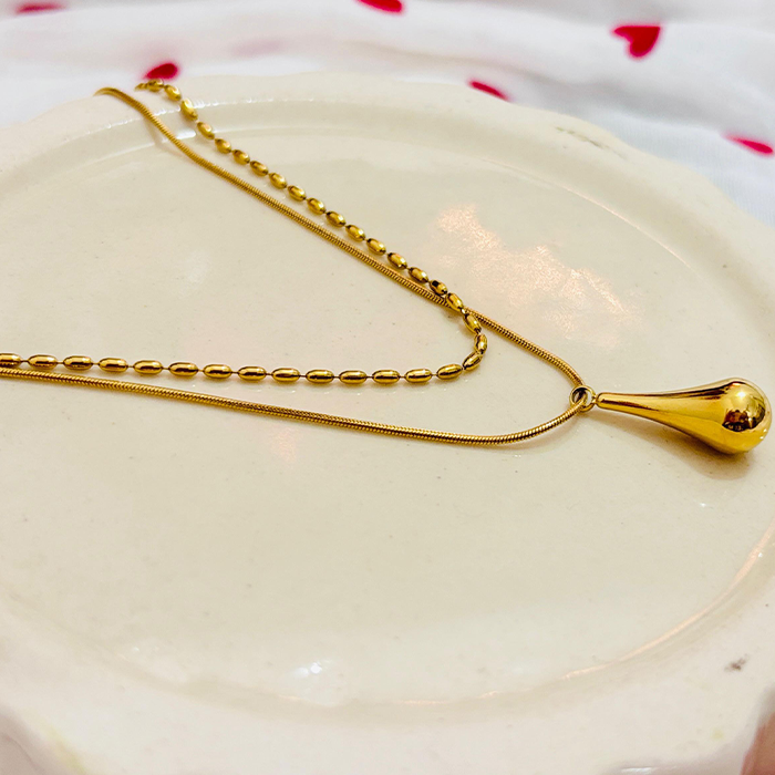 Teardrop Layered Pendant