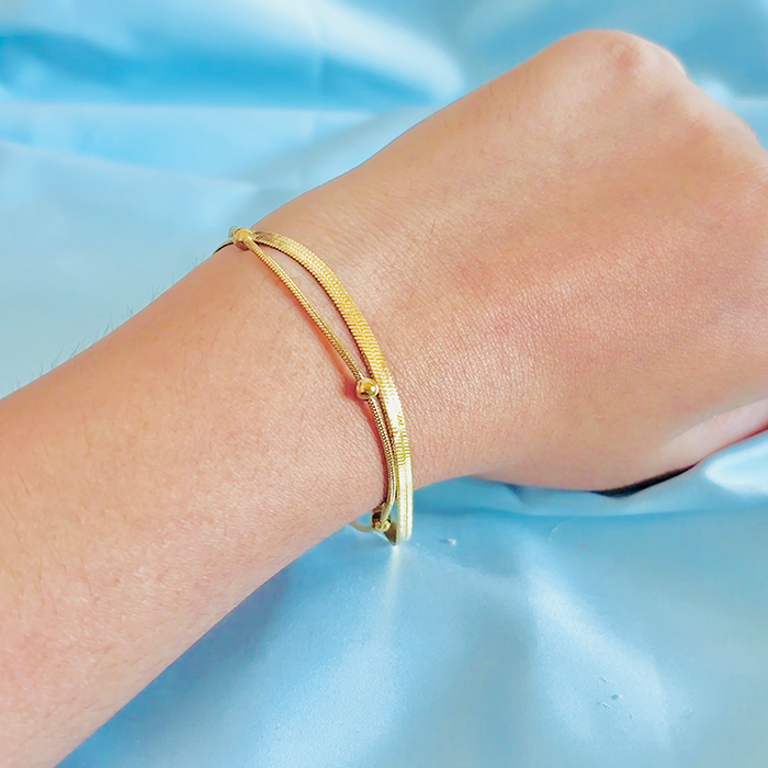 Snake Chain Geometric Wraparound Bracelet