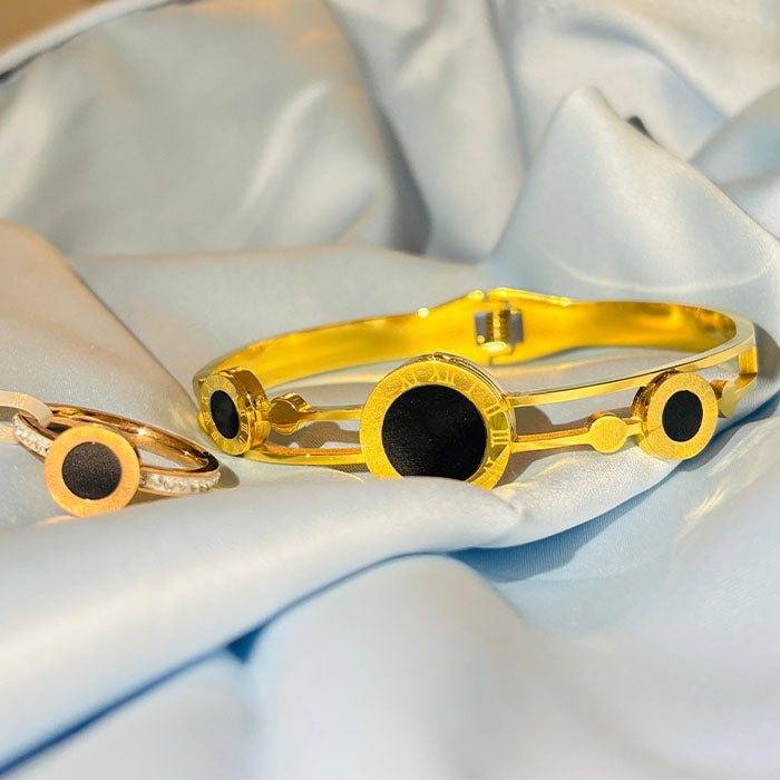 Combo 2 - Golden Bracelet With Ring