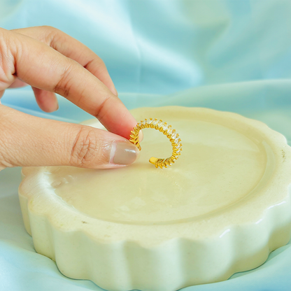 Gold-Plated Crystal Ring