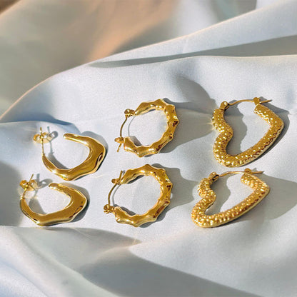 Combo 6 - Gold Hoop Earrings Set