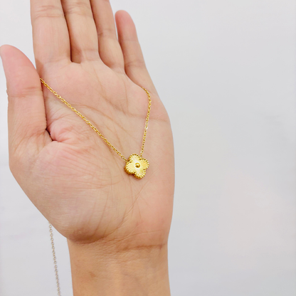 Clover Pendant – Gold Enamel Finish