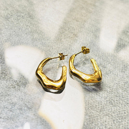 Sculpted Gold Plated Hoop
