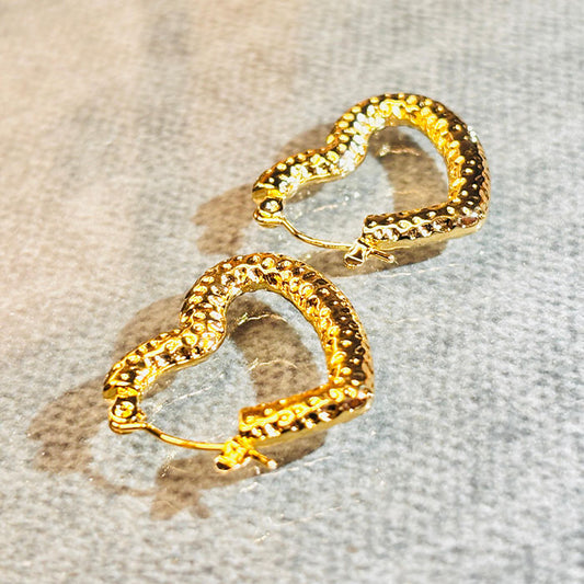 Heart-Shaped Gold Hoop