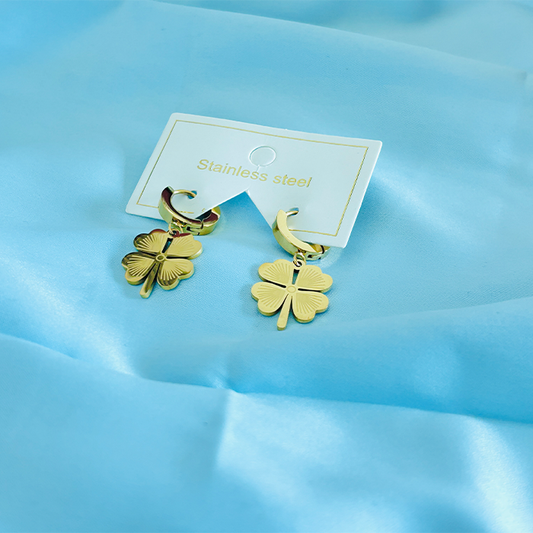 Four-Leaf Clover Hoop Earrings