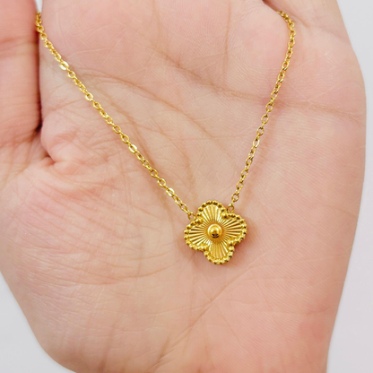 Clover Pendant – Gold Enamel Finish