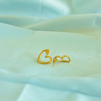 Heart Shape Gold Plated Stud Earrings
