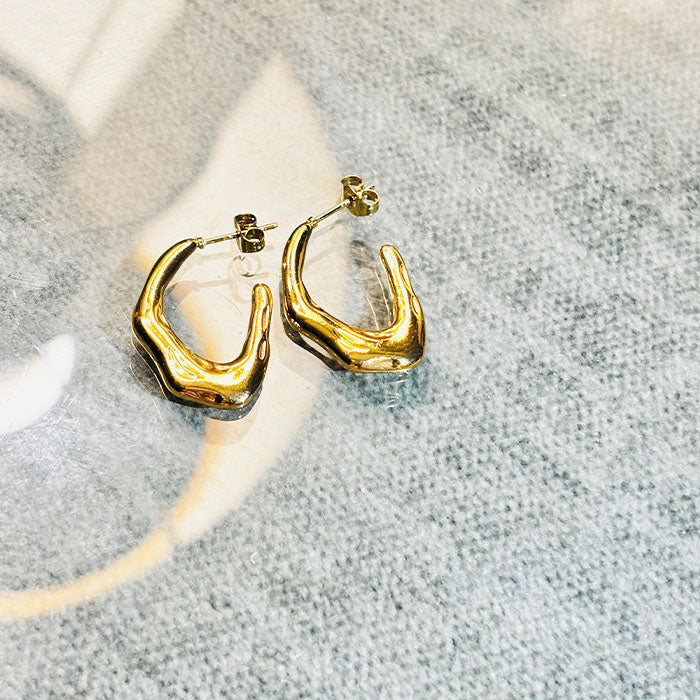 Sculpted Gold Plated Hoop