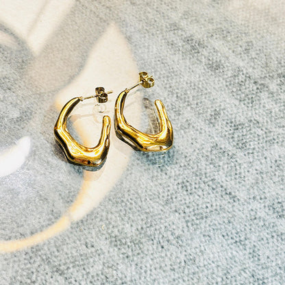 Sculpted Gold Plated Hoop