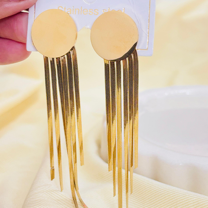 Geometric Statement Tassel Earring