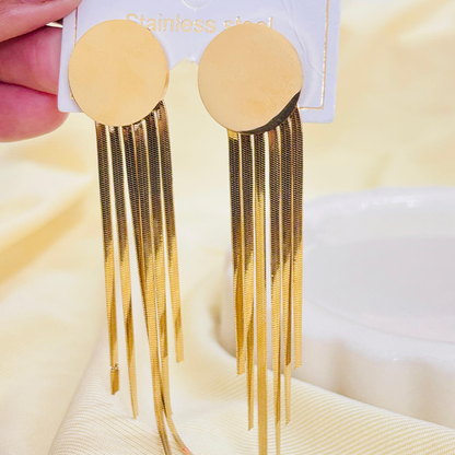 Geometric Statement Tassel Earring