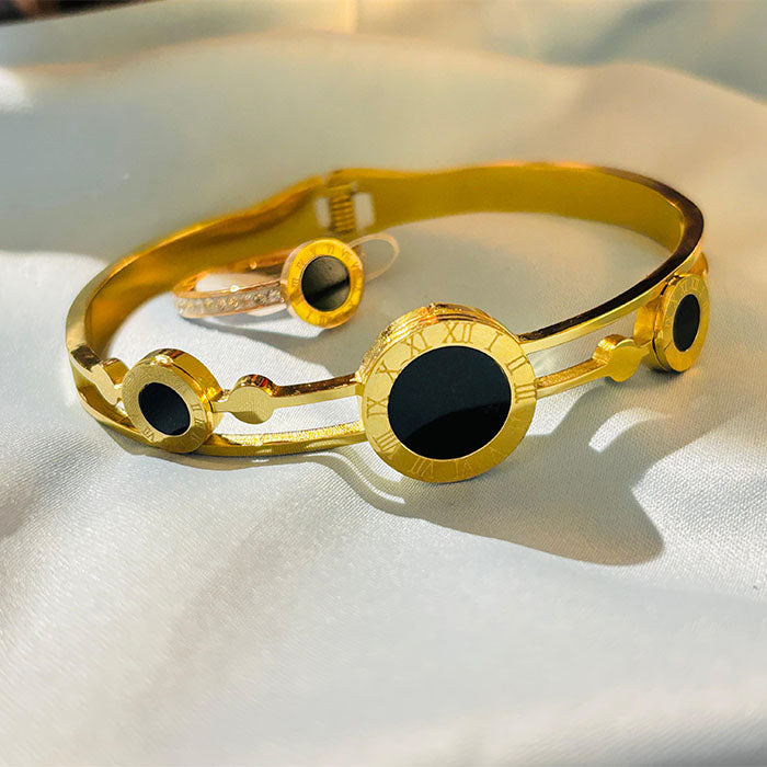 Combo 2 - Golden Bracelet With Ring