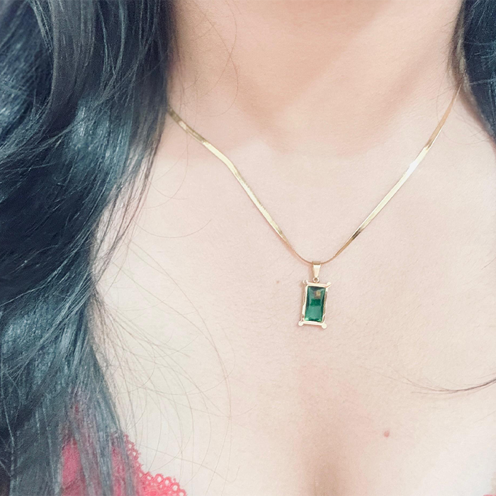 Tarnish Green Geometric Pendant