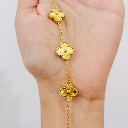 Clover Bracelet – Gold Enamel Finish