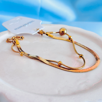 Snake Chain Geometric Wraparound Bracelet