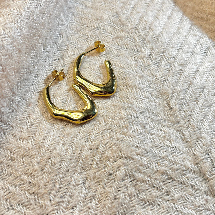 Sculpted Gold Plated Hoop