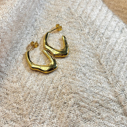 Sculpted Gold Plated Hoop