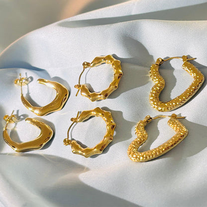 Combo 6 - Gold Hoop Earrings Set