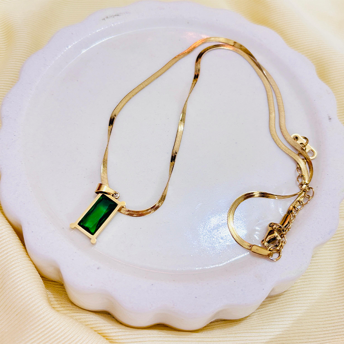 Tarnish Green Geometric Pendant