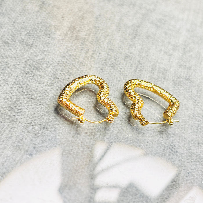 Heart-Shaped Gold Hoop