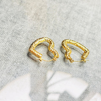 Heart-Shaped Gold Hoop