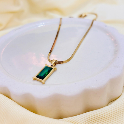 Tarnish Green Geometric Pendant