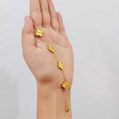 Clover Bracelet – Gold Enamel Finish