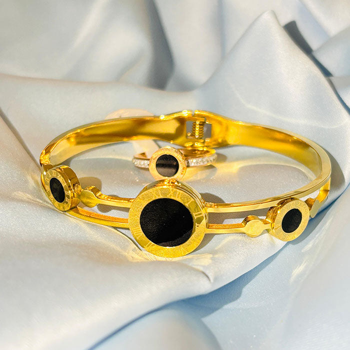 Combo 2 - Golden Bracelet With Ring