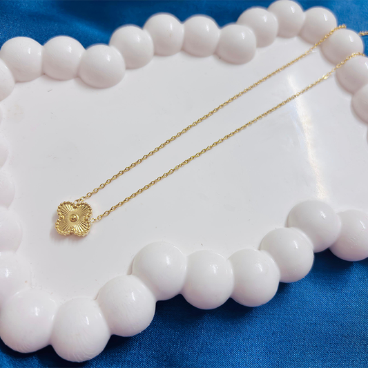Clover Pendant – Gold Enamel Finish