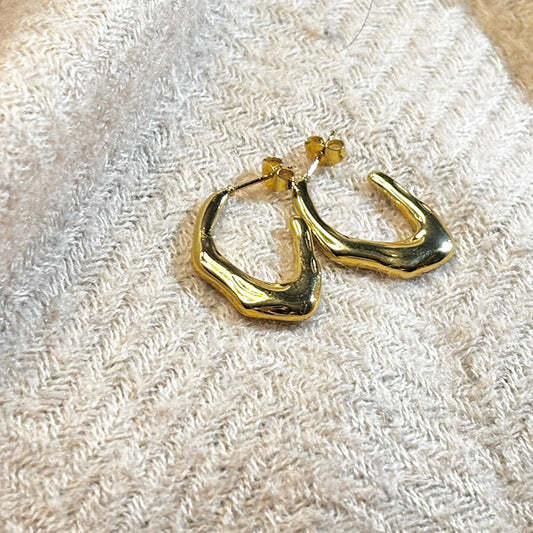 Sculpted Gold Plated Hoop