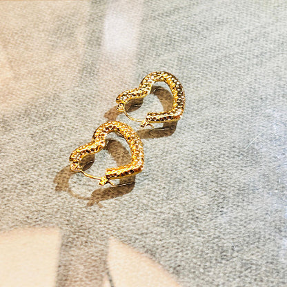 Heart-Shaped Gold Hoop