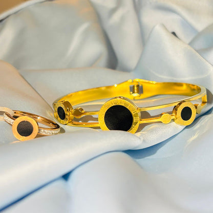 Combo 2 - Golden Bracelet With Ring