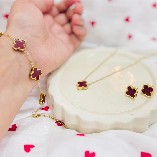 Combo 9 - Clover Jewelry Set - Pendant, Earring & Bracelet