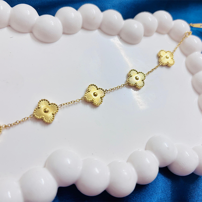 Clover Bracelet – Gold Enamel Finish