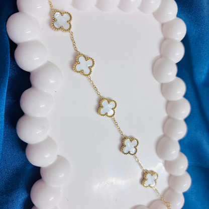 Clover Bracelet – White Enamel Finish